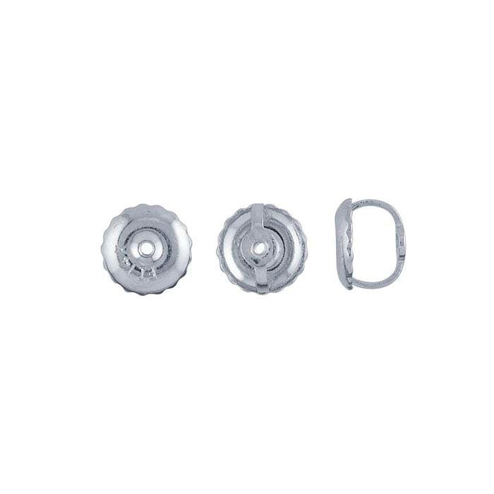 14K White or Yellow Gold 5.4mm Threaded Ear Nuts- pair