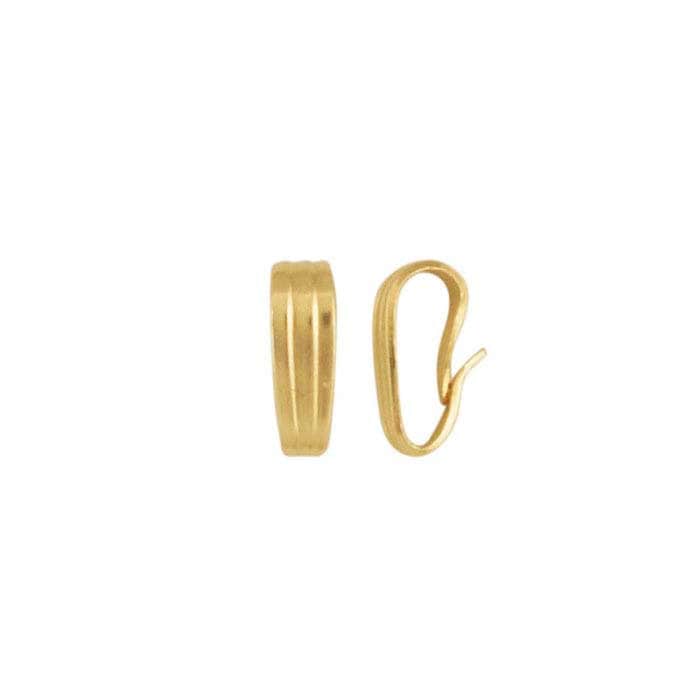 14K Yellow Gold Snap-On Pendant Bail, 7.3 x 2.4mm