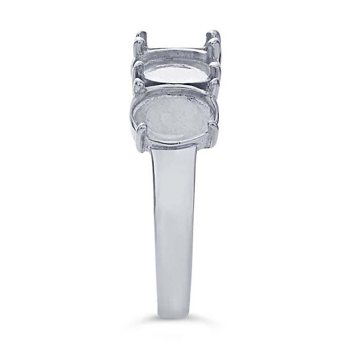 Sterling Silver Five-Stone 6 x 4mm Oval Cabochon Ring Mounting