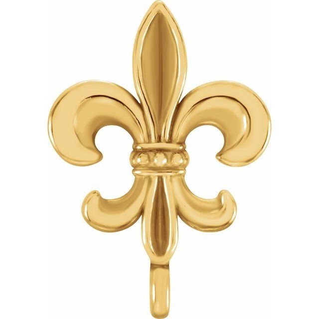 Fleur-de-Lis Hidden Bail with Ring, available in Sterling Silver, 14k yellow gold and 14k white gold