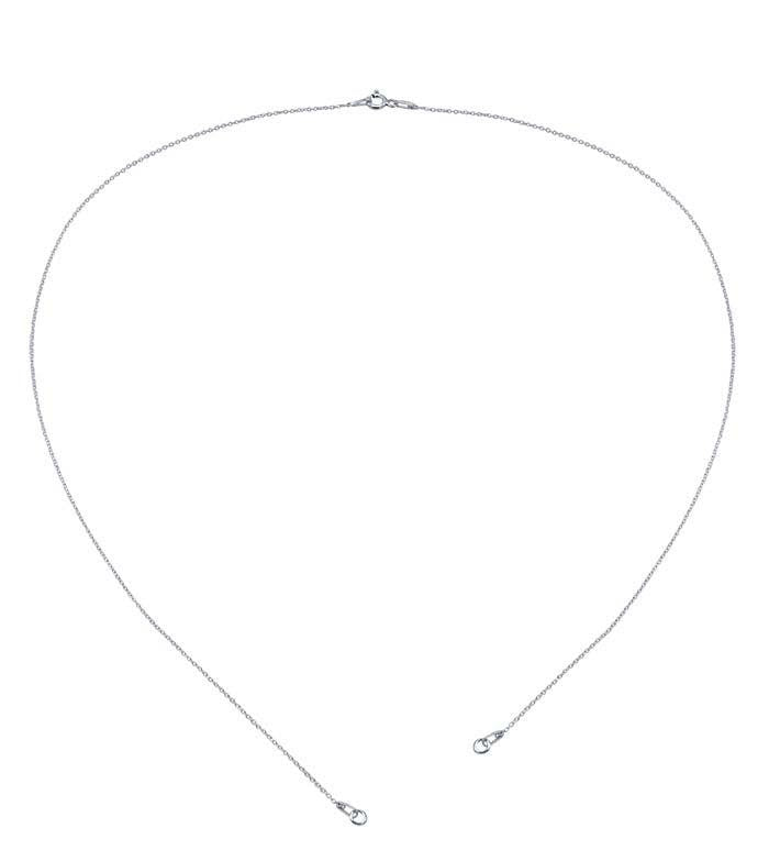 Sterling Silver 1mm Oval Cable Chain Necklace Component (13.5, 16, 18 inches)