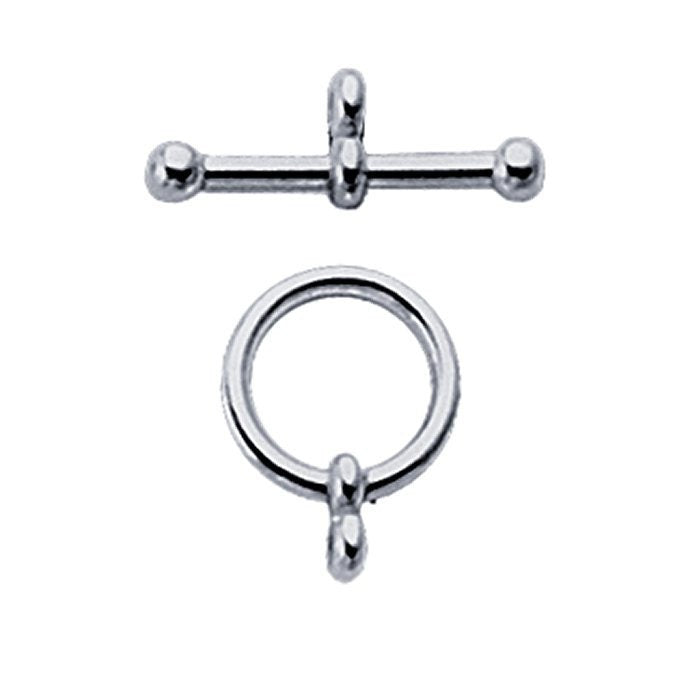 Argentium Silver Ball-End Toggle Clasp, 14.8mm