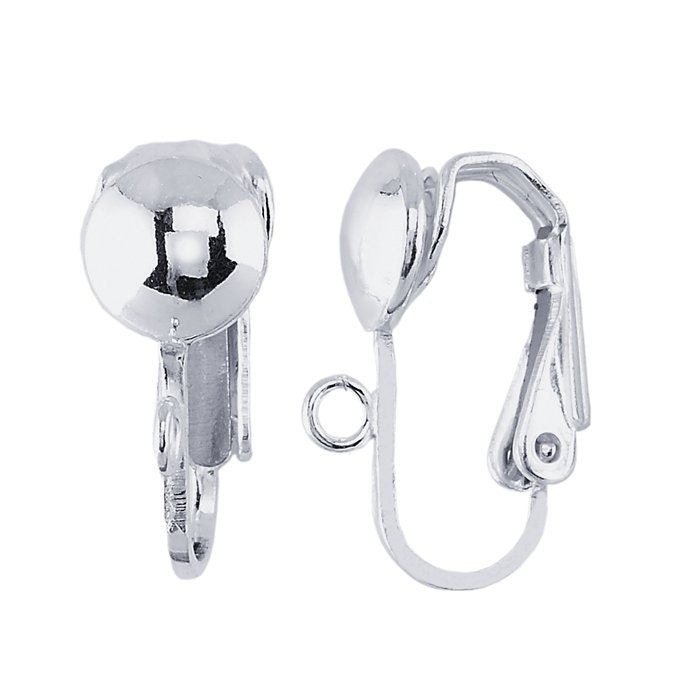 Sterling Silver Clip Earring with Ball and Ring