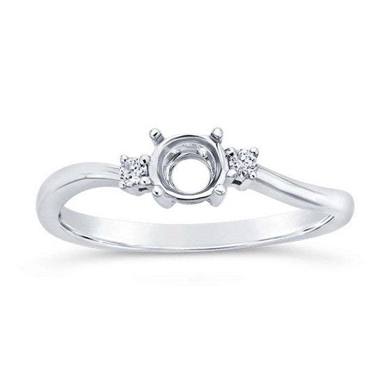 14K Gold .5-Ct. Round Semi-Mount Engagement Ring Mounting, available in yellow or white gold, choose your size