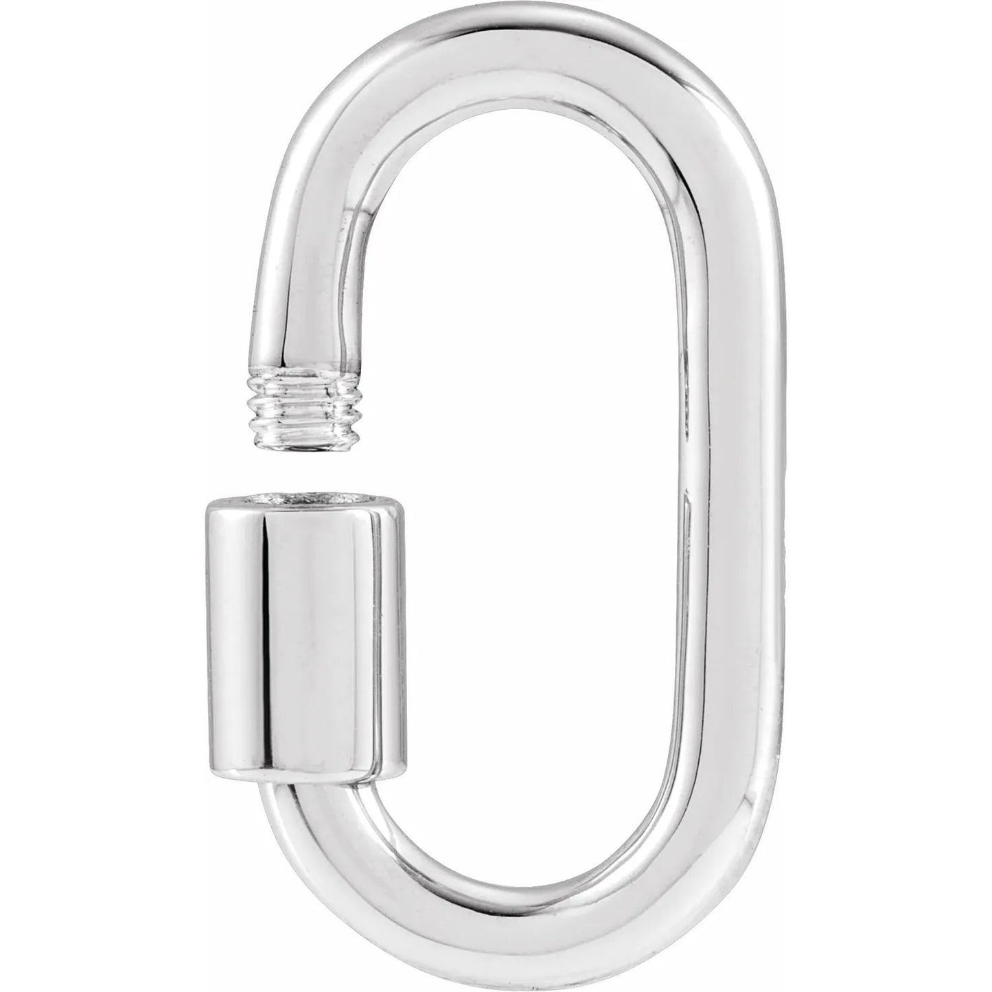 Sterling Silver 22x12 mm Carabiner Locking Clasp, also available in gold plated