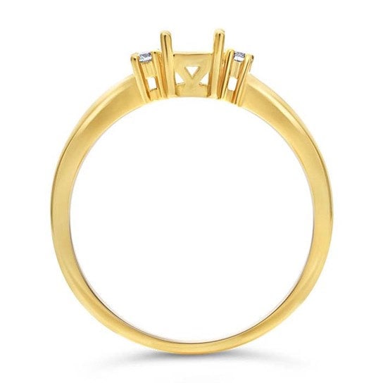 14K Gold .5-Ct. Round Semi-Mount Engagement Ring Mounting, available in yellow or white gold, choose your size