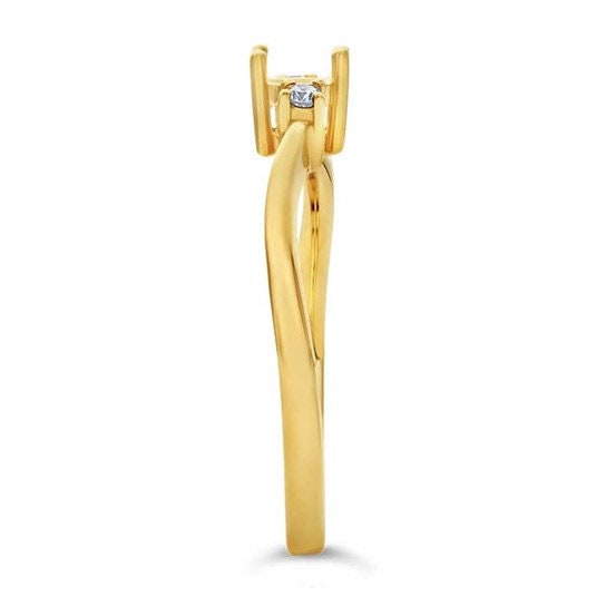 14K Gold .5-Ct. Round Semi-Mount Engagement Ring Mounting, available in yellow or white gold, choose your size