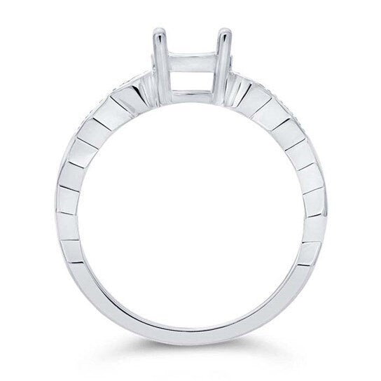 14K White Gold 1-Ct. Round Semi-Mount Engagement Ring Mounting, 3 sizes available