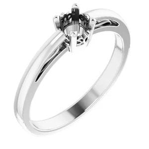 Sterling Silver or 14k Gold Solitaire Ring, Round, Choose your setting size.