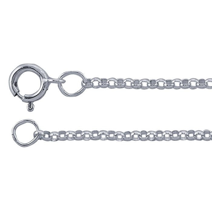 Sterling Silver 1.5mm Rolo Chain, finished or per foot