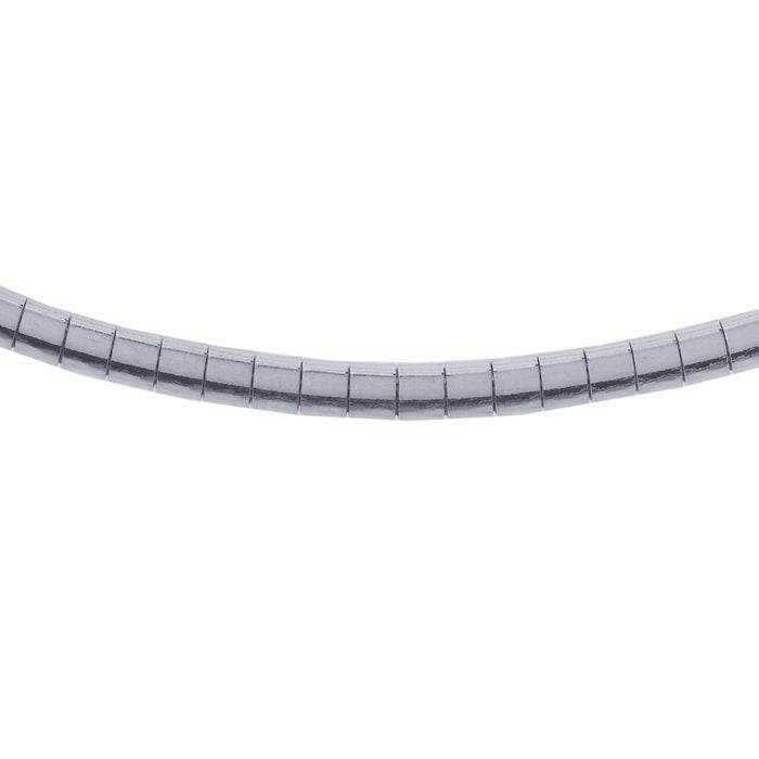 Sterling Silver Flat Omega Round Neck Chain, choose your size