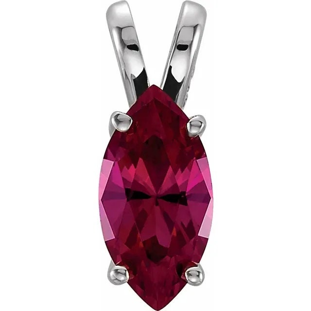 14k Gold Marquise 4-Prong Pendant Mounting: Sterling Silver Basket Setting