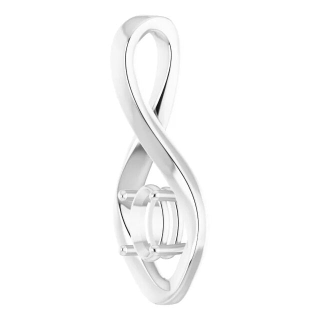 Infinity Pendant Mounting in 925 Sterling Silver, available in round or oval sizes
