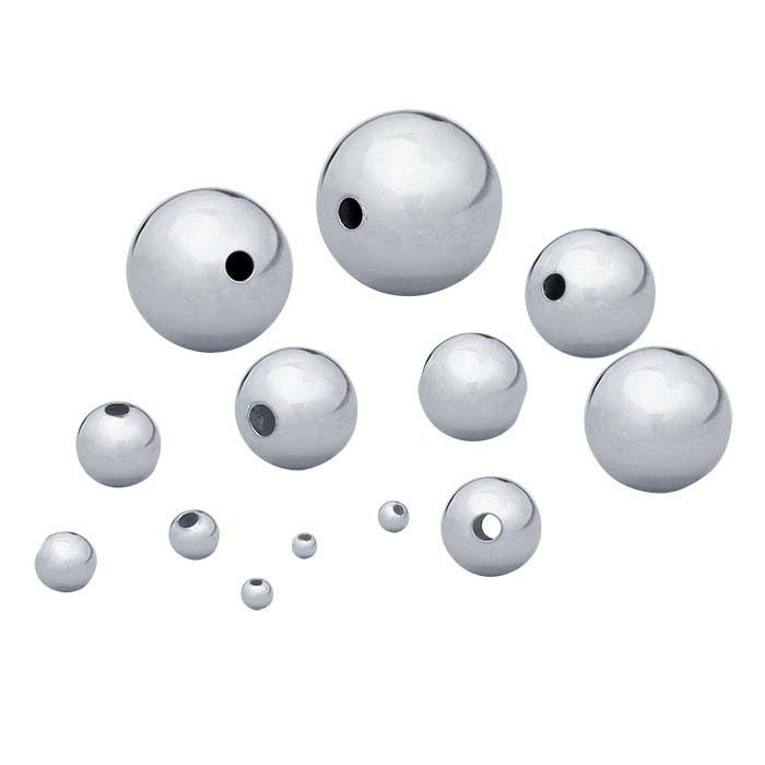 Sterling silver round seamless beads, choose your size, sold in pairs