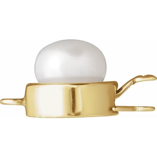 Cultured White Freshwater Pearl Box Clasp, available in Sterling Silver or 14k Gold