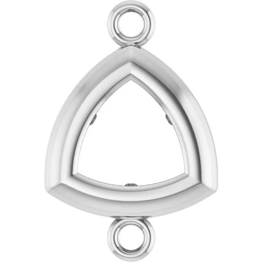 Trillion Cut Back Set Bezel Mounting in Sterling Silver or 10k Gold,