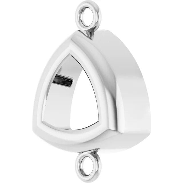 Trillion Cut Back Set Bezel Mounting in Sterling Silver or 10k Gold,
