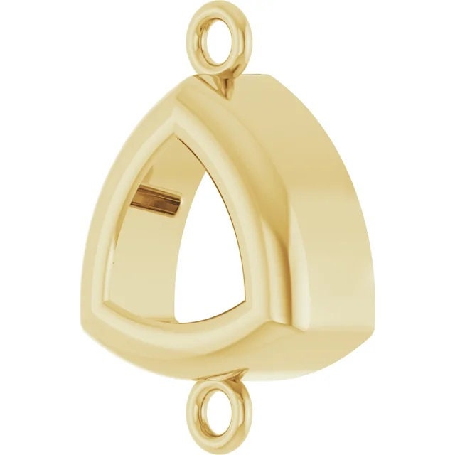 Trillion Cut Back Set Bezel Mounting in Sterling Silver or 10k Gold,