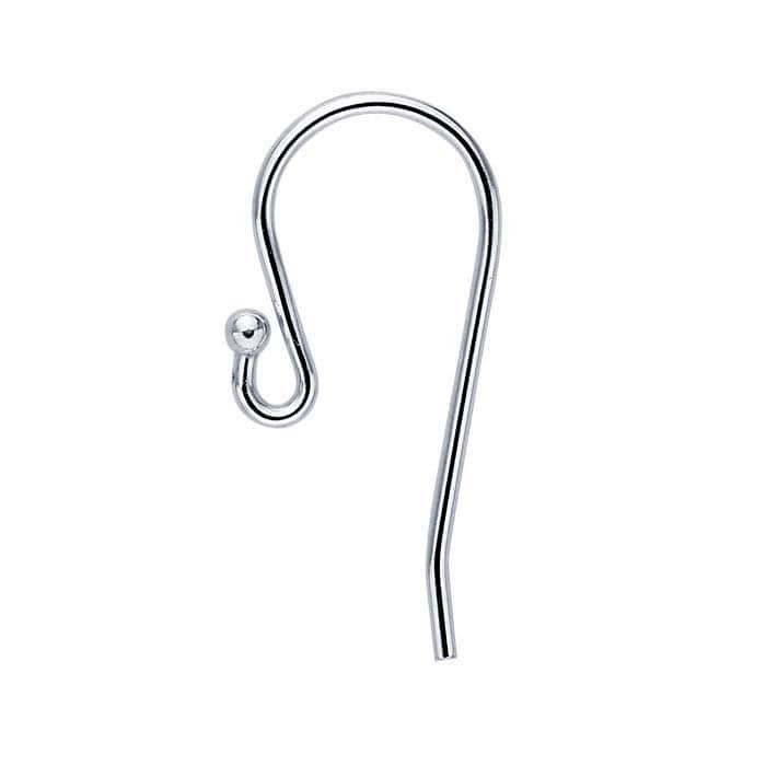Argentium® silver ear wire with 1.8mm ball end and loop
