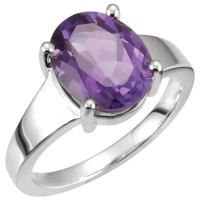 Oval Solitaire Ring Mounting in Sterling Silver or 14k Gold, Different Setting Sizes and Custom Sizes Available.
