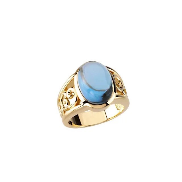 Sterling Silver 14x10 mm Oval Cabochon Ring Mounting, also custom material available