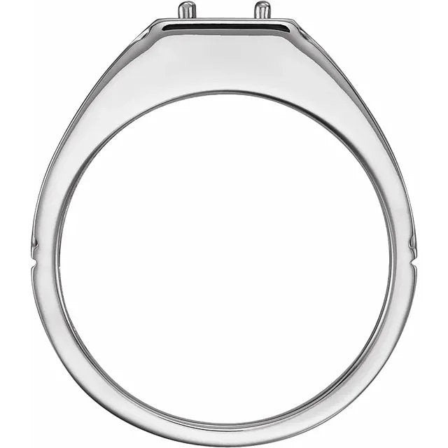 Men's 8x6 mm Oval Ring Mounting in Sterling Silver or 14k Gold