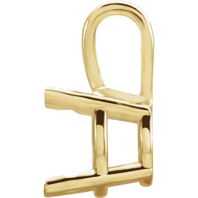 10k yellow gold round 4-prong pre-notched pendant mounting