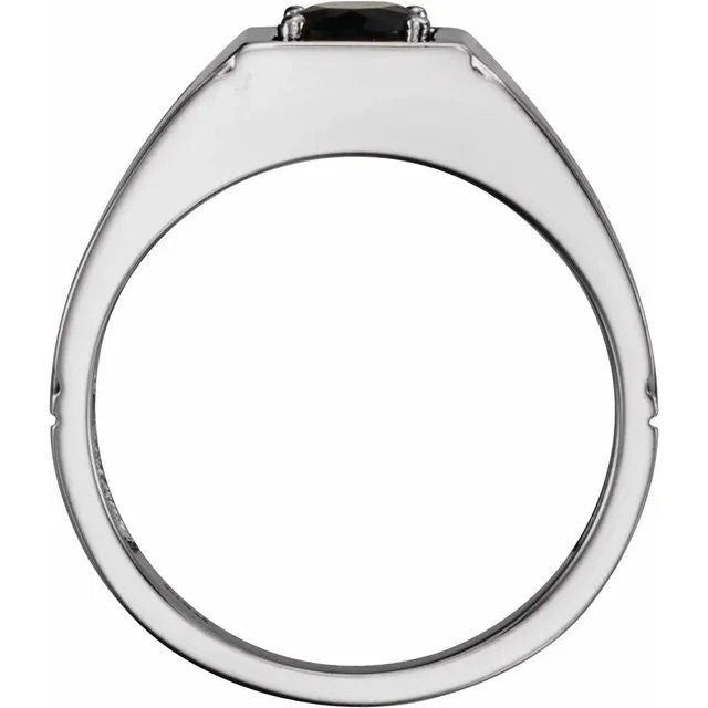 Men's 8x6 mm Oval Ring Mounting in Sterling Silver or 14k Gold