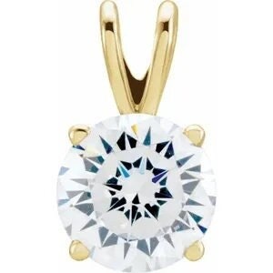 10k yellow gold round 4-prong pre-notched pendant mounting