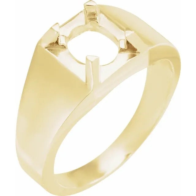 Men's ring, oval prong setting in sterling silver, or gold, choose your setting size