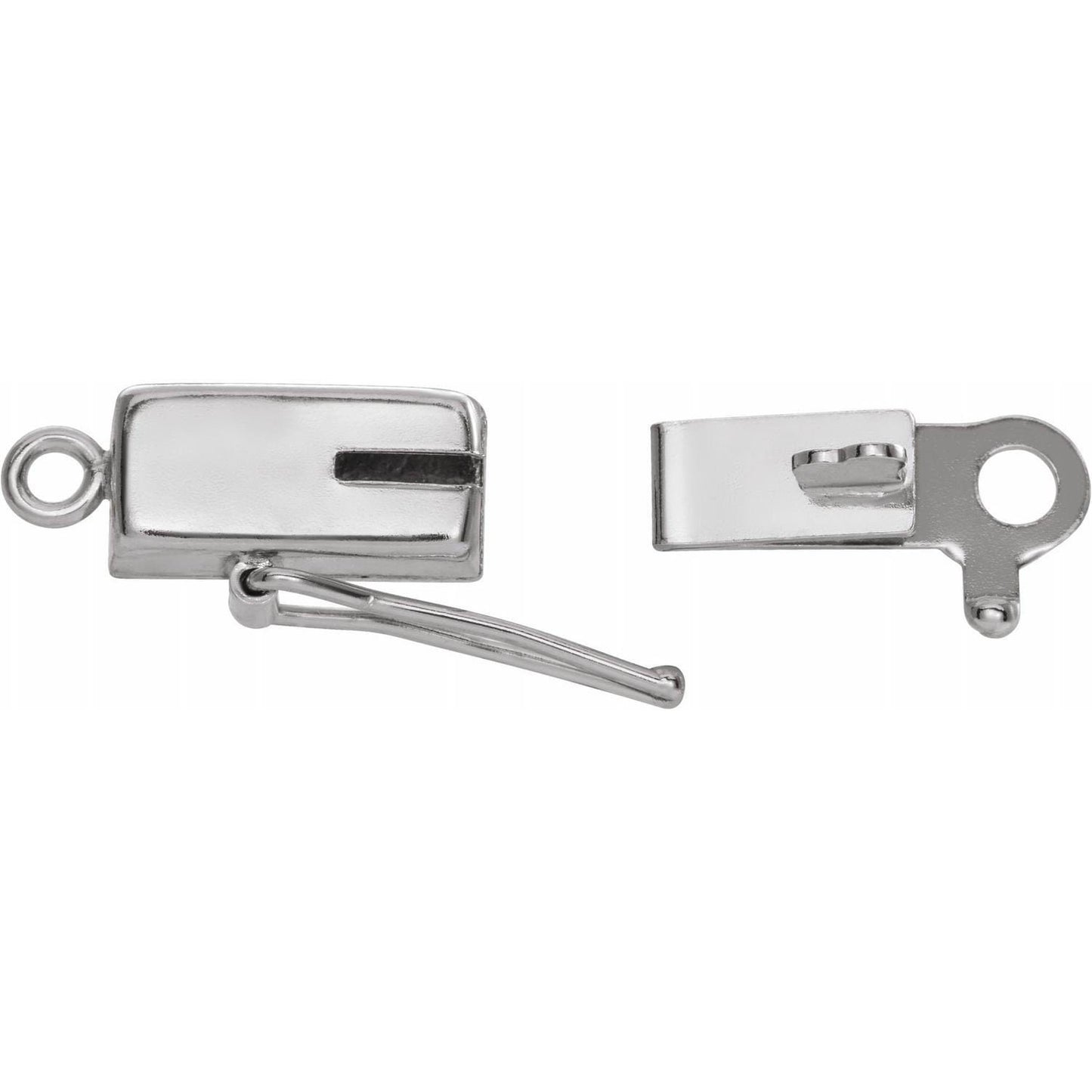 Square 8x4 mm box clasp in sterling silver or 14k yellow gold