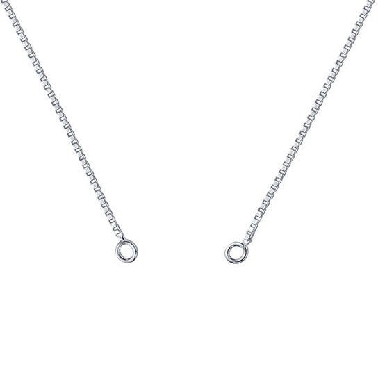 Sterling silver 1mm box chain necklace component, adjustable