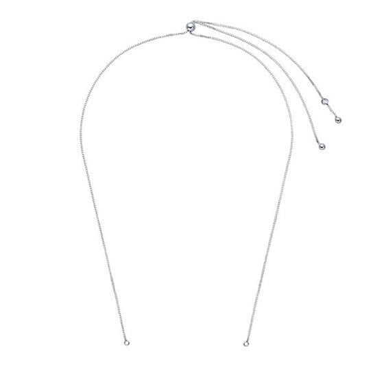 Sterling silver 1mm box chain necklace component, adjustable