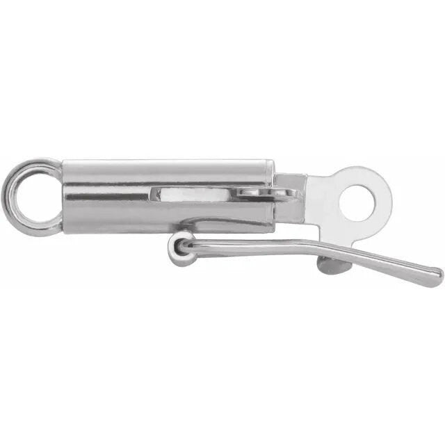Barrel clasp,10k or 14k yg or wg , w/ safety snap tab