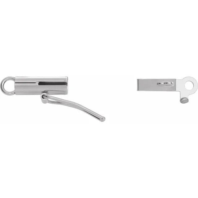 Barrel clasp,10k or 14k yg or wg , w/ safety snap tab