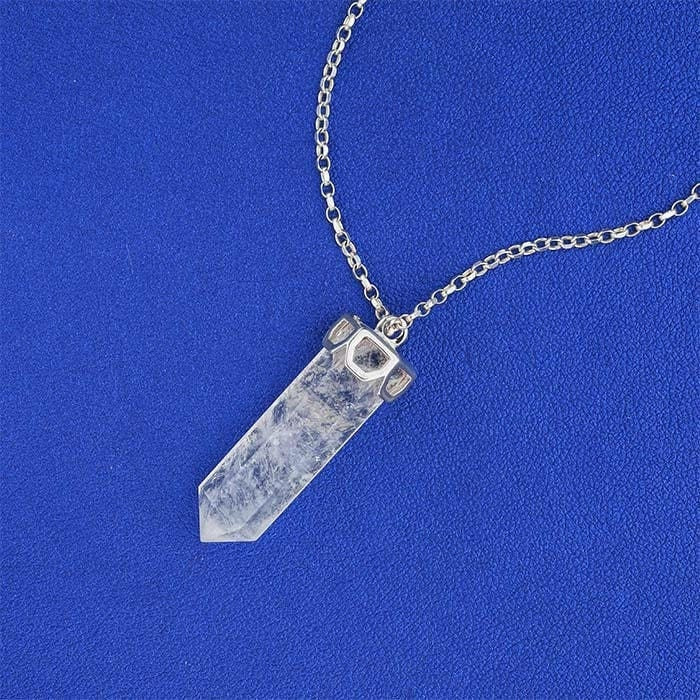 Sterling silver hexagonal end cap for single-point crystal