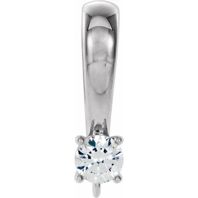 Bail with 3mm 4 prong setting in Sterling Silver or 14k Gold