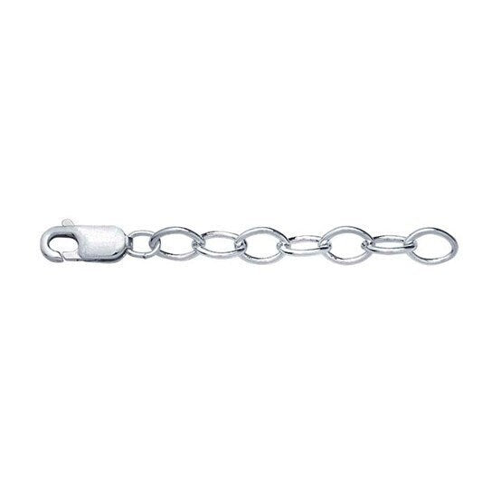 Sterling silver 4.7mm oval cable chain 2" extender with lobster clasp