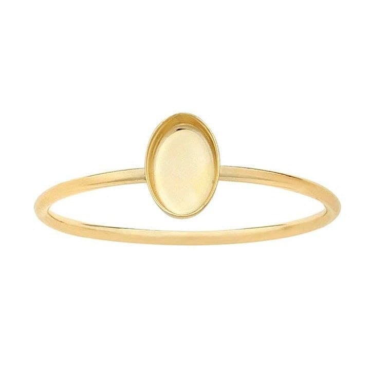 14/20 yellow gold-filled oval cabochon ring mounting, choose setting and ring size