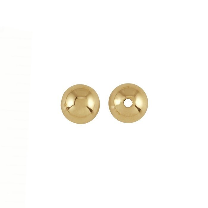 14k yellow gold heavy-wall seamless round beads