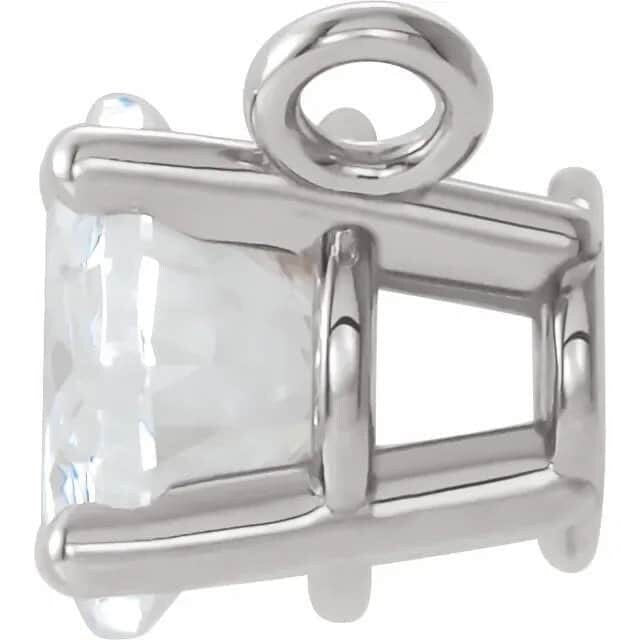 Oval 4-prong basket necklace center, choose your size and metal