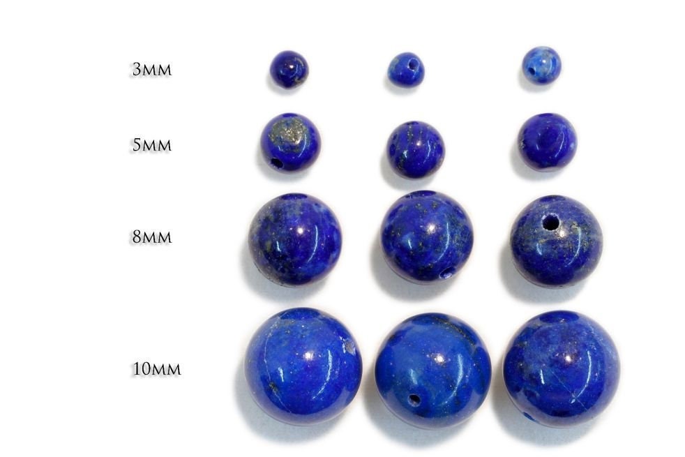 Lapis lazuli half-drilled beads, select your size. sold as single bead