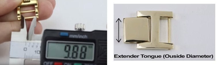Watchband extenders with fold over tongue, watchband clasp, stainless steel clasp