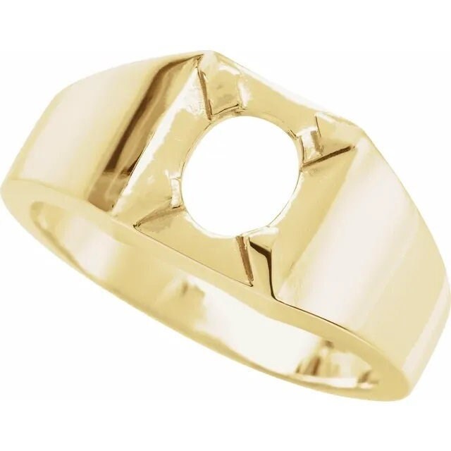 Men's ring, oval prong setting in sterling silver, or gold, choose your setting size