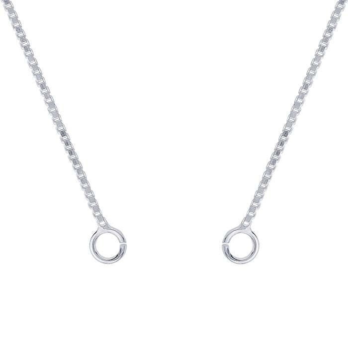 Sterling silver 1mm box chain necklace component for festoons, 16" or 18" available