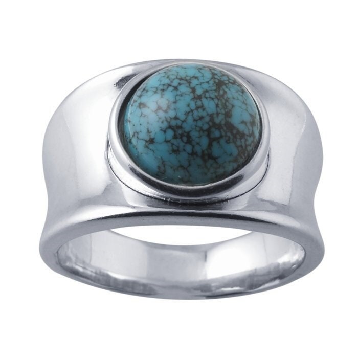 Sterling silver concave band with 10mm round ring mounting