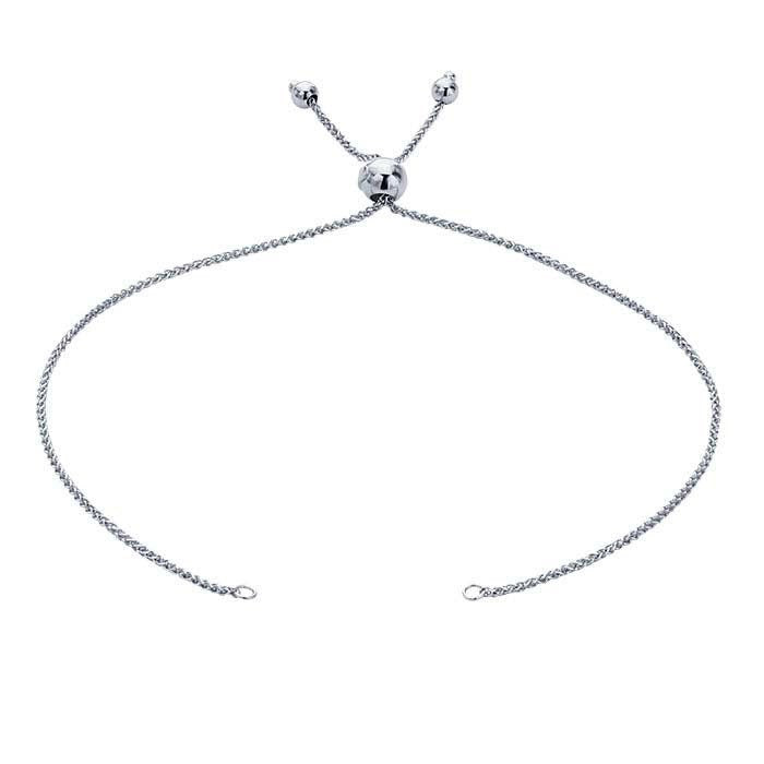 14k gold diamond-cut wheat chain bracelet component, adjustable, your choice, yellow, rose, or white gold