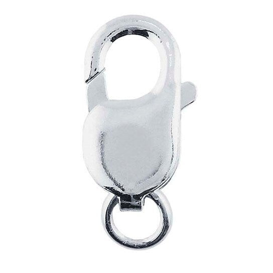 Sterling Silver Oval Lobster Clasp with Open Ring - Jewelry Making Supplies, choose your size