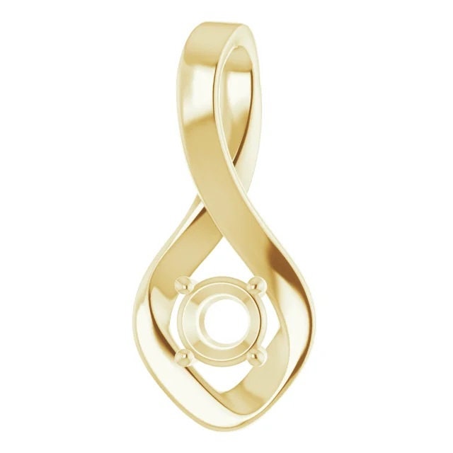 Infinity Pendant Mounting in 925 Sterling Silver, available in round or oval sizes