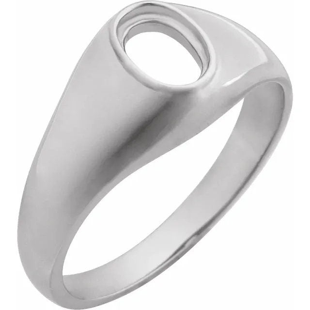 Men's Ring Oval 7x5 Bezel Mounting, available in Sterling Silver or 14k yellow or white gold,